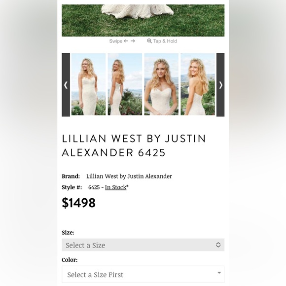 NWT Lillian West sweetheart mermaid lace size 8 wedding gown in champagne/ivory. - Picture 15 of 15